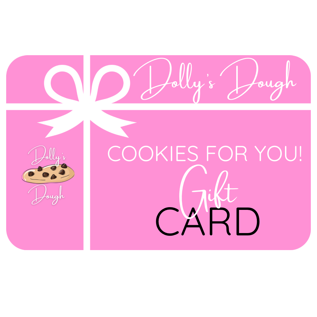 Dolly's Dough E-Gift Card for freshly baked New York-style cookies. Perfect gift for Christmas, Valentine’s, Easter, or any occasion. Postal cookies UK.