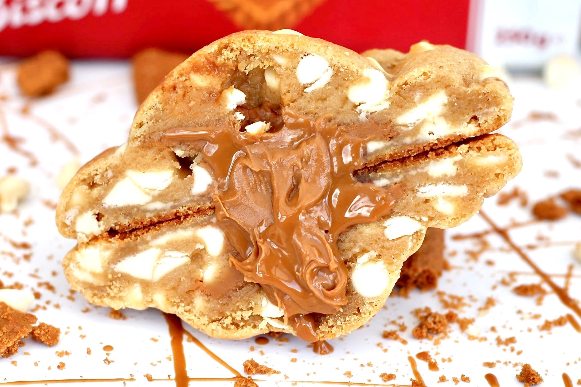 The White Choccy Biscoffy - Dollys Dough New York Style Cookies