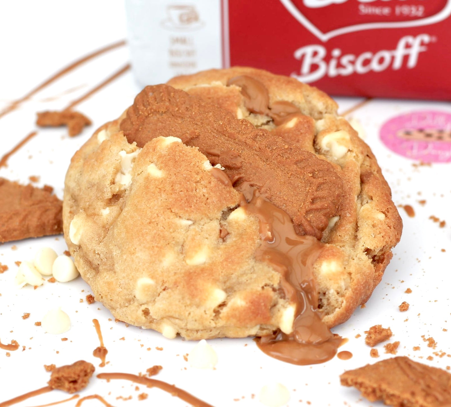 The White Choccy Biscoffy - Dollys Dough New York Style Cookies