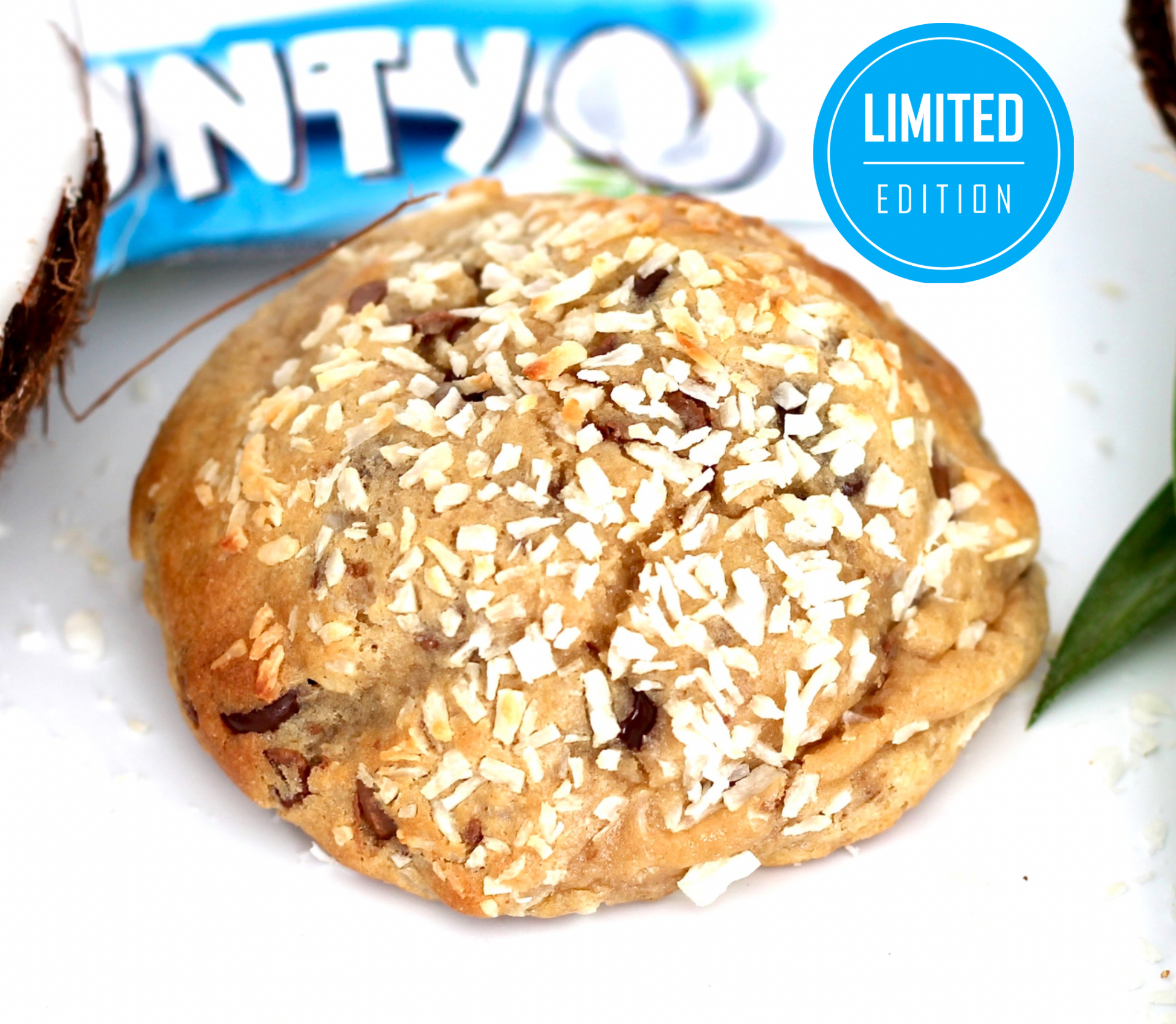 Inside The Bounty Hunter – A rich New York style cookie filled with Bounty, coconut