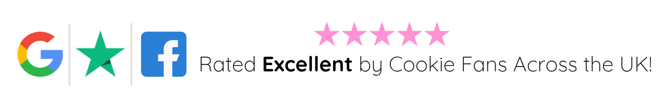 Dolly’s Dough NYC style cookies 5 star reviews in the UK from Google, Trustpilot and Facebook