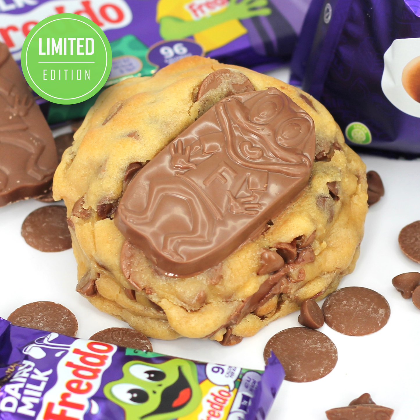 Cadbury Freddo stuffed NYC style cookie by Dolly’s Dough UK
